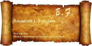 Baumhakl Fatima névjegykártya